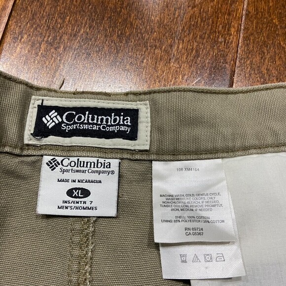 Columbia Sportswear Vintage Cargo Utility Shorts Brown Cotton Men's Extra Large - Picture 6 of 8